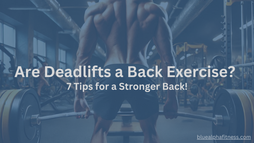 Person performing deadlifts in the gym, showcasing strong back muscles. The barbell with plates is visible, highlighting proper form for deadlifts as a back exercise, with gym equipment in the background