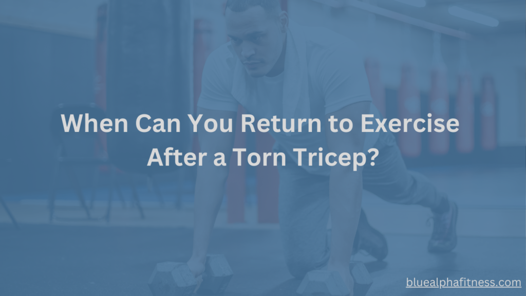 Man recovering from a torn tricep doing light pushups at the gym, demonstrating safe exercise techniques during healing and return to fitness.