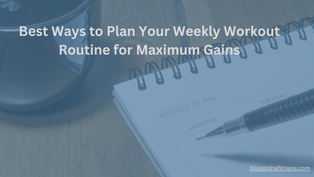 Close-up of a calendar notebook with a weekly plan, a pen resting on the Monday section, symbolizing organized planning and scheduling for workouts.