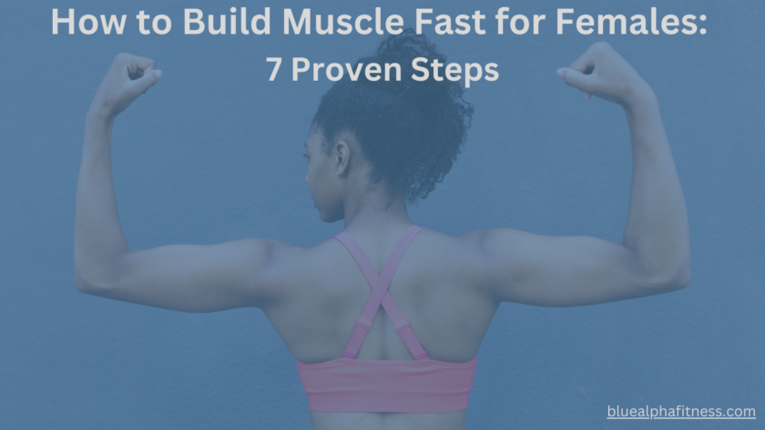 A strong, fit woman flexing her toned muscles, highlighting strength and definition—proof that you can build muscle fast for females.