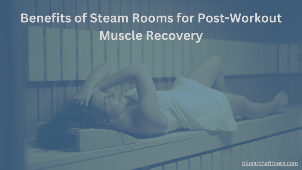 Relaxed woman lying on a steam room bench, eyes closed, experiencing the benefits of steam rooms for muscle recovery and post-workout relaxation.