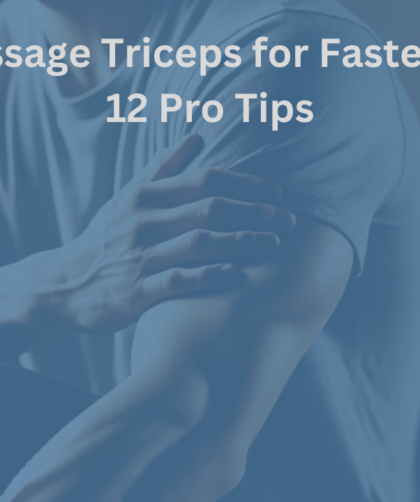 Person using right hand to massage and relieve tension in left triceps.